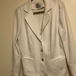 Ivory knit jacket with back peplum size M